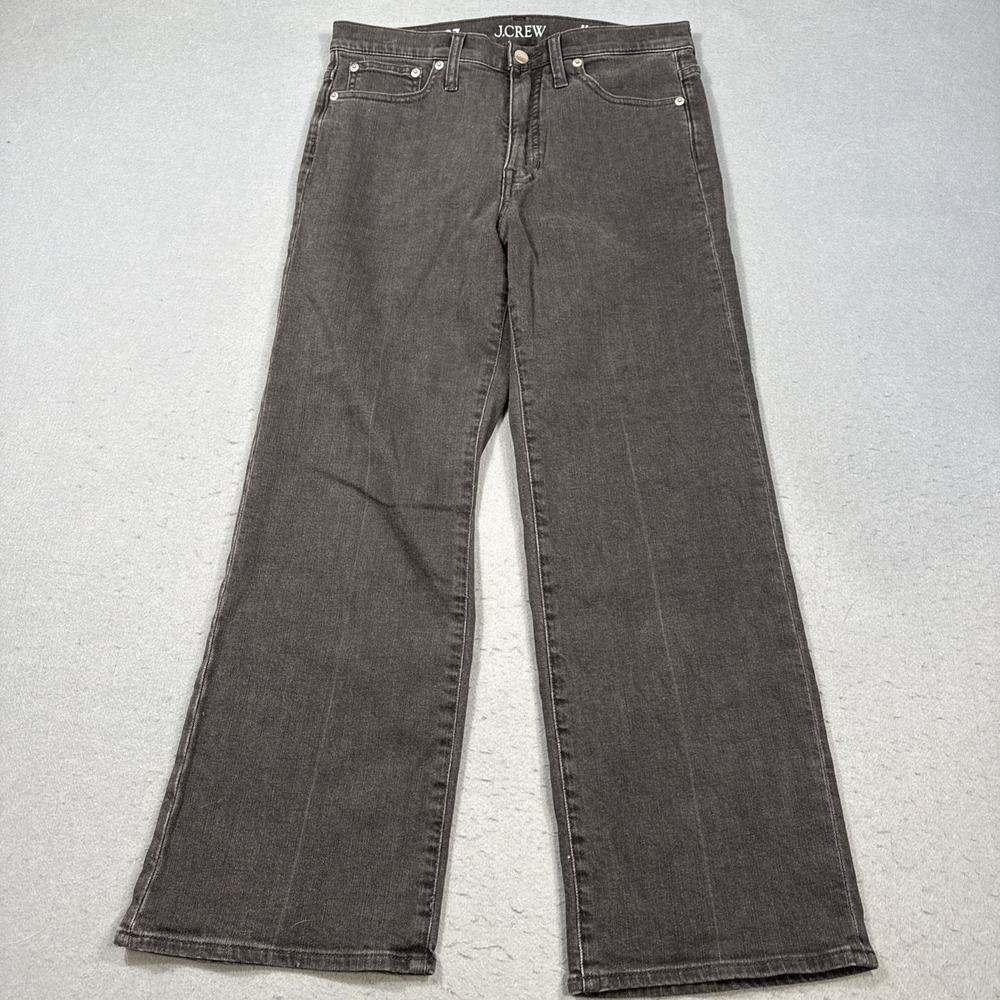 J. Crew Mid Rise Kickout Jeans Womens 27 Black Slim Flare BOOT Preppy Classic